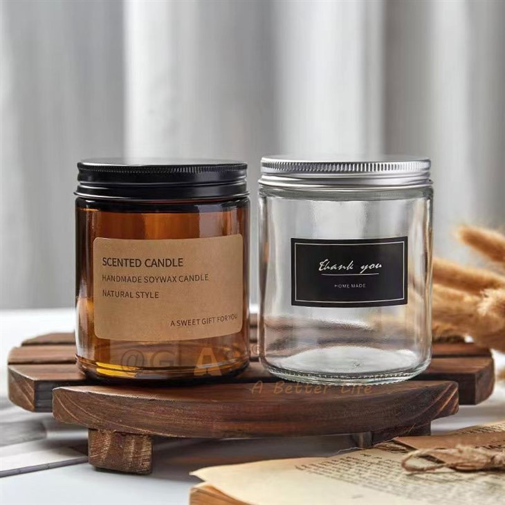 Amber Glass Jar With Lid